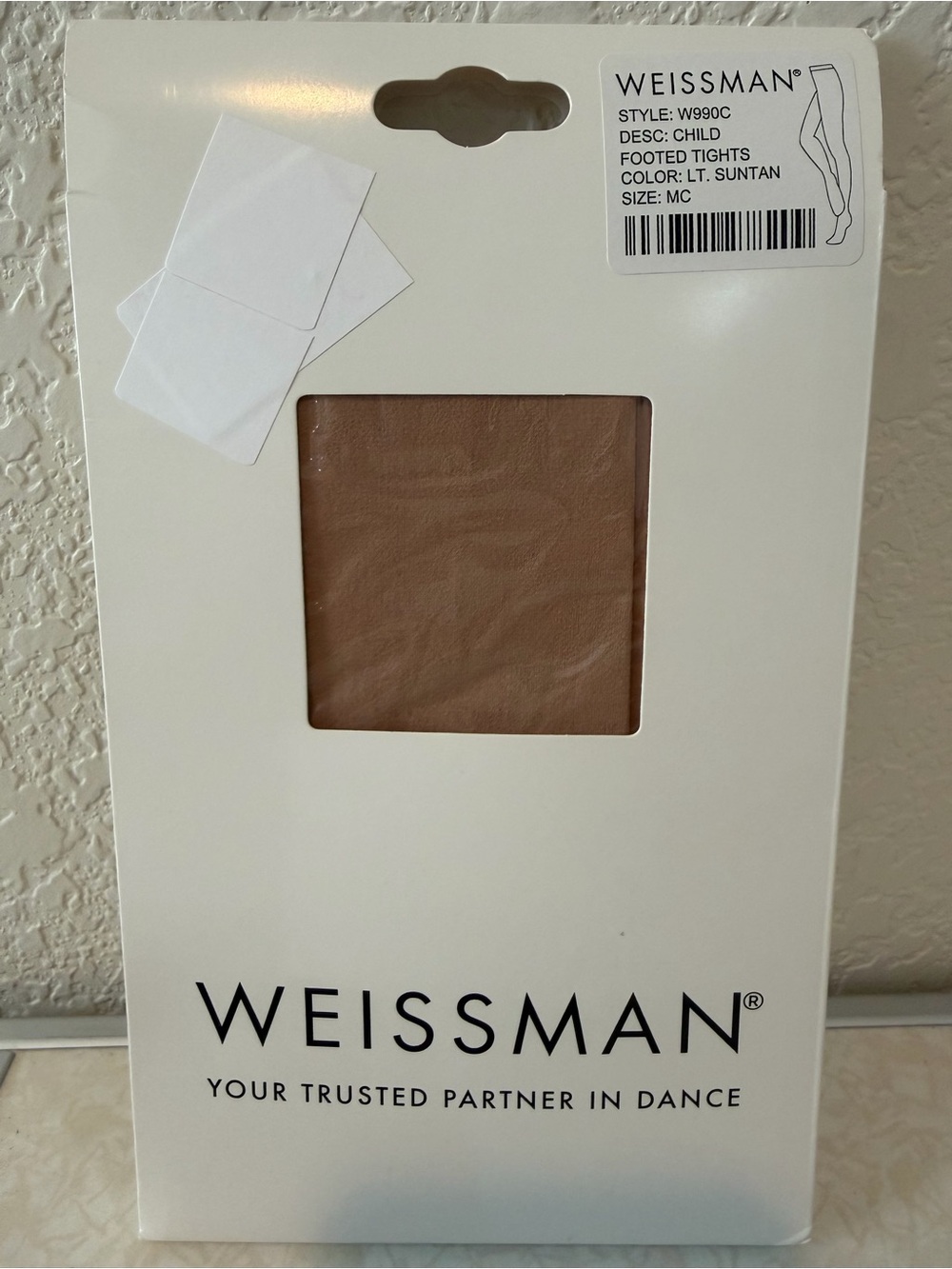 Weissman Footed Tights Size MC LT Suntan